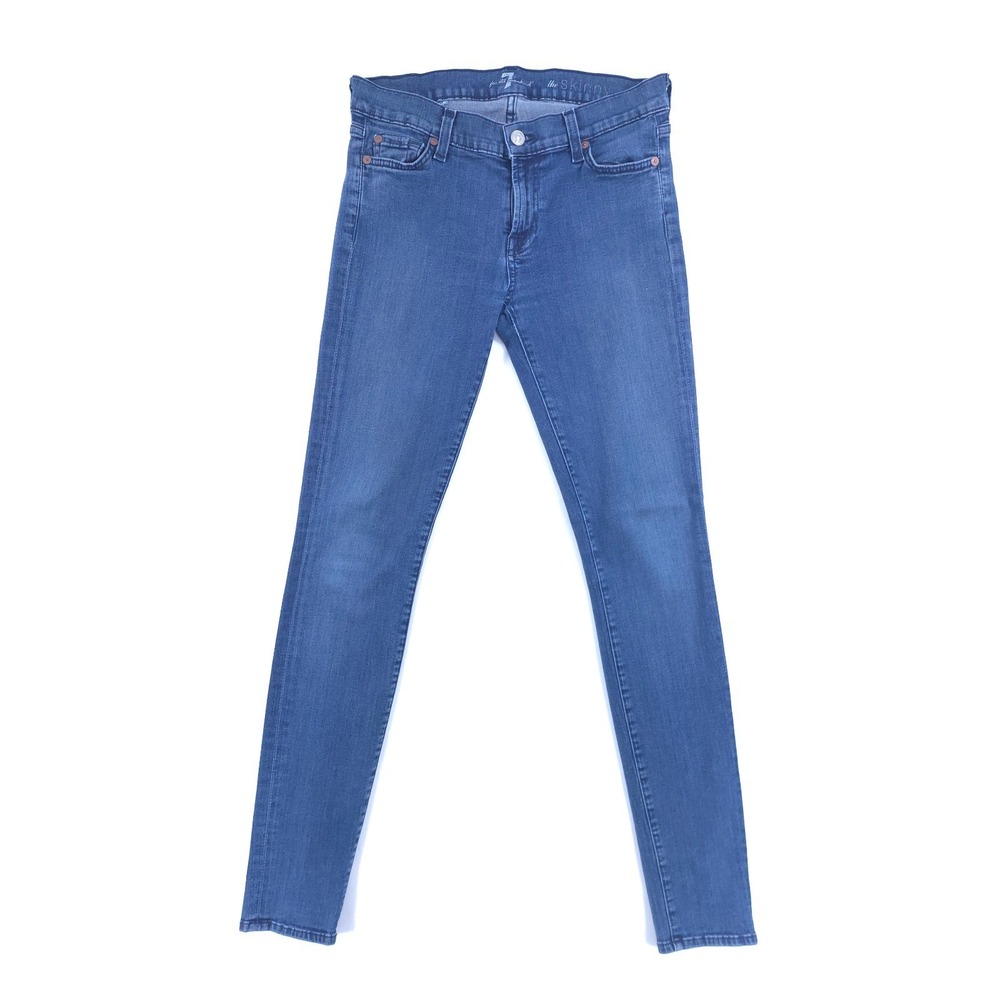 7 For All Mankind Women Skinny Jeans The Skinny 28 Blue Stretch Made in USA